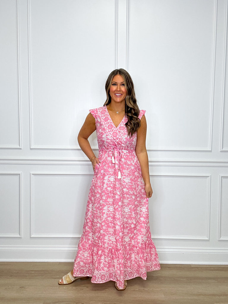 Orla Maxi Clothing Peacocks & Pearls Olivia Pink XS