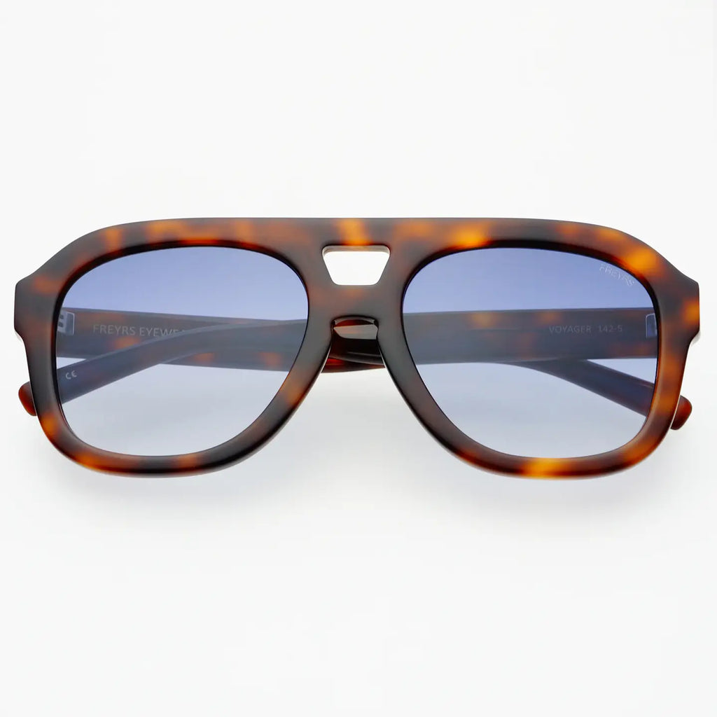 Voyager Oversized Aviator Sunglasses Accessories Freyrs Tortoise/Blue