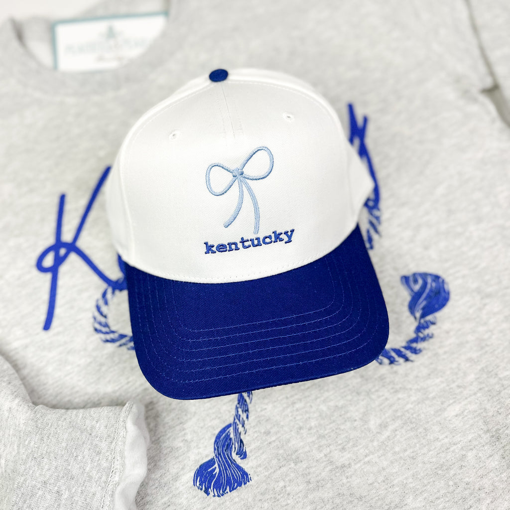 Kentucky Bow Hat Accessories Peacocks & Pearls Two Tone Royal  