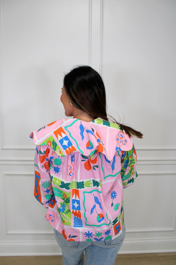 Pink Mosaic Top Clothing Peacocks & Pearls Owensboro