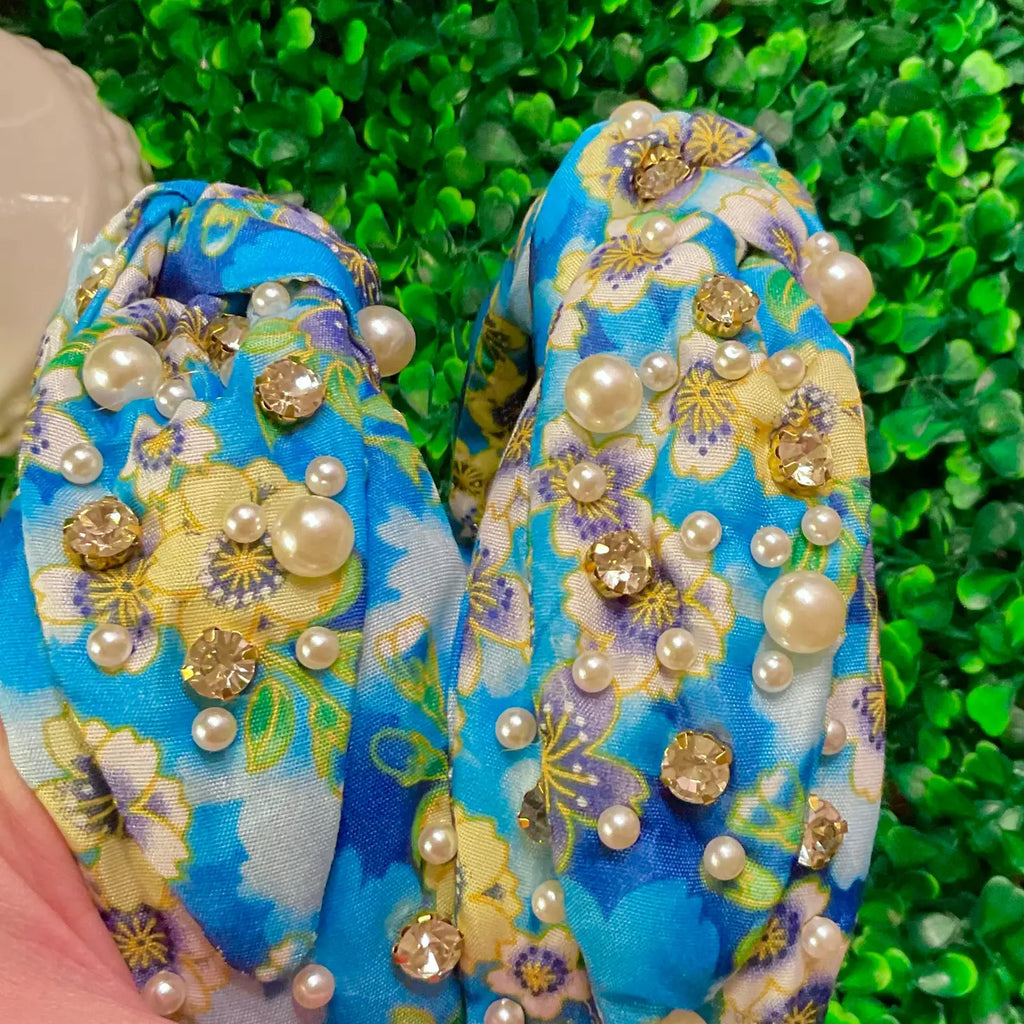 Maui Beaded Headband Accessories Peacocks & Pearls   