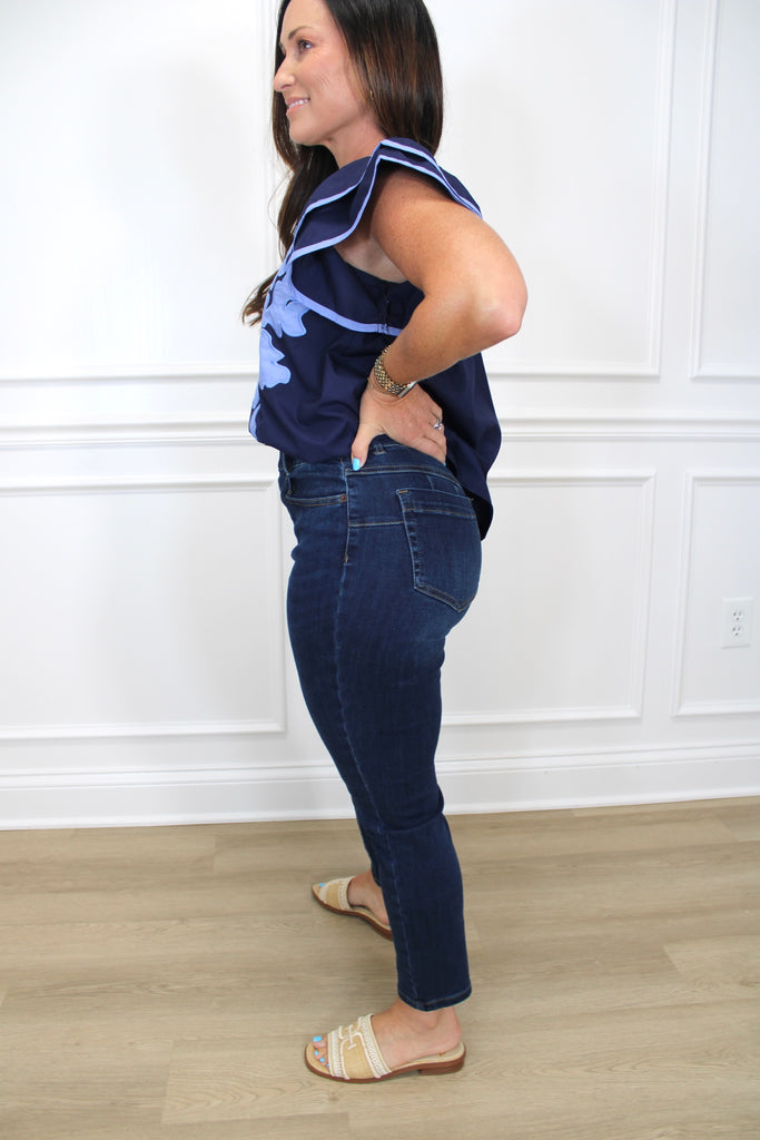 Sophia Curvy Pull On Slim Crop Jeans Clothing Peacocks & Pearls