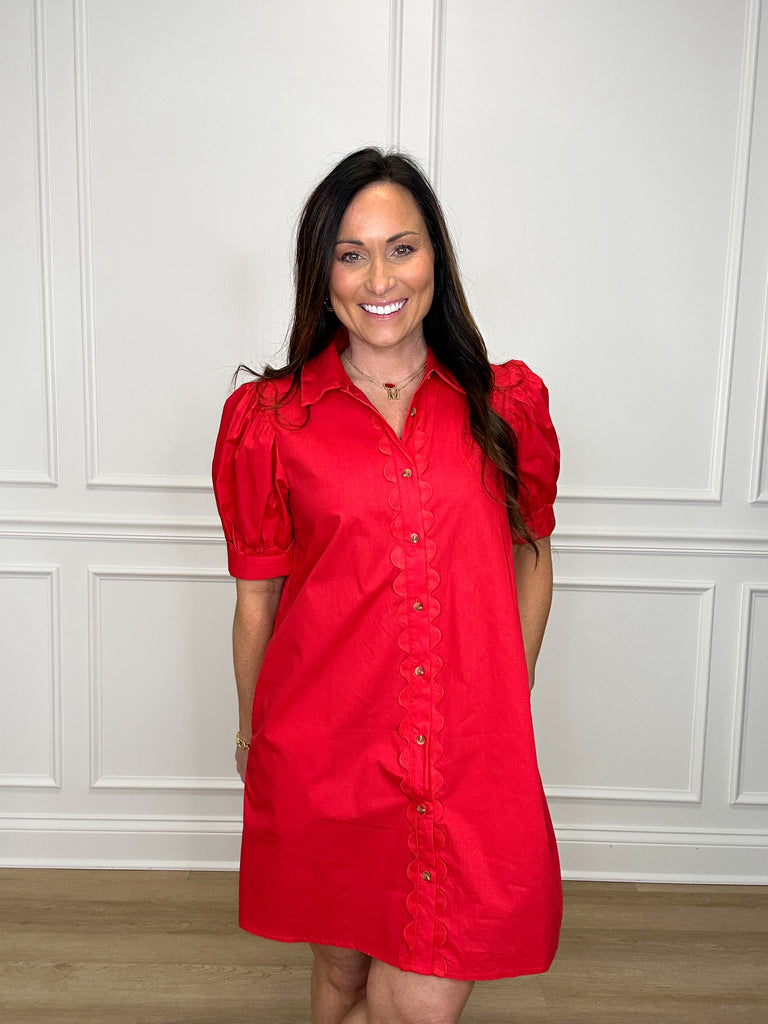 With A Twist Dress Clothing Peacocks & Pearls Red S