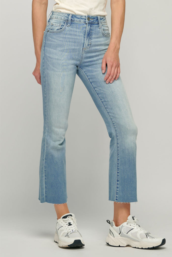 Happy High Rise Basic Cropped Flare Clothing Peacocks & Pearls Light Blue 26 