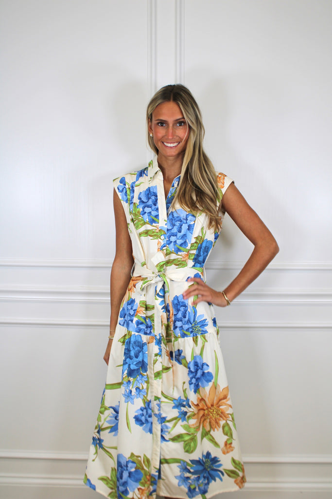 peacocks clothing dresses The Soft Escape Dress Ivory Multi / XS