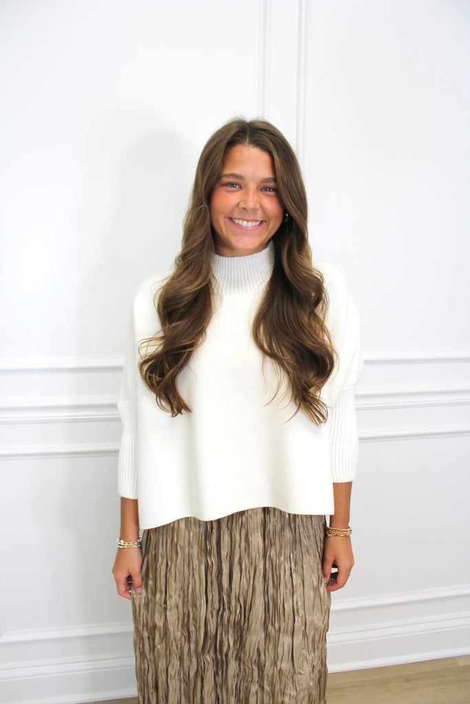 The Aja Sweater Clothing Peacocks & Pearls White O/S