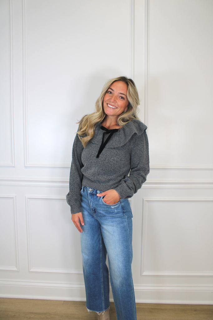 Myra Ruffle Neck Sweater Clothing Peace