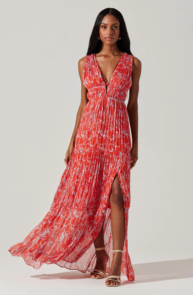 Pescadero Pleated Maxi Dress Sale Peacocks & Pearls   