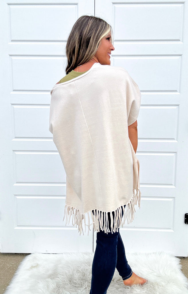 On the Fringe Poncho Clothing Peacocks & Pearls   