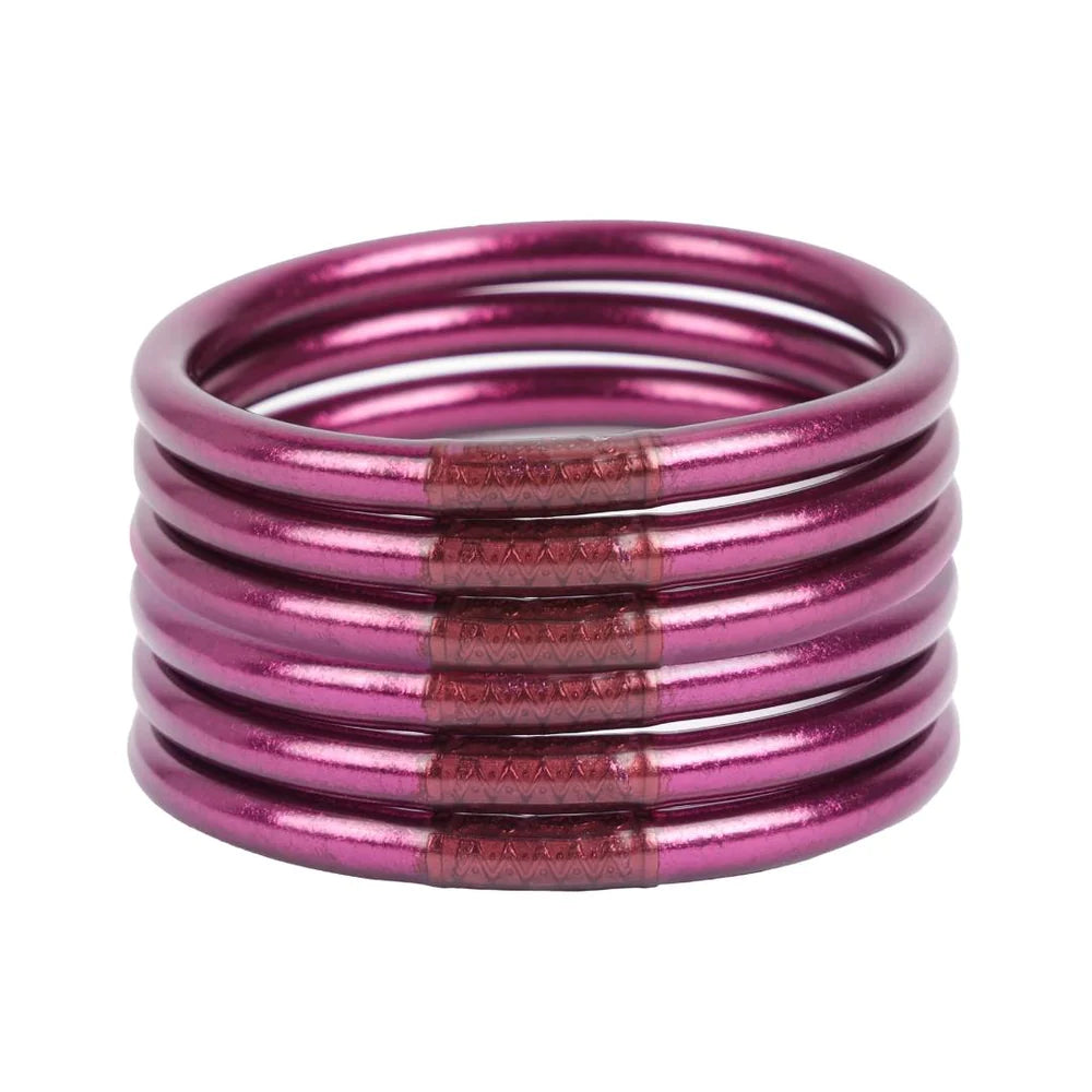All Weather Bangles Set of 6 Jewelry BuDhaGirl Amethyst S 