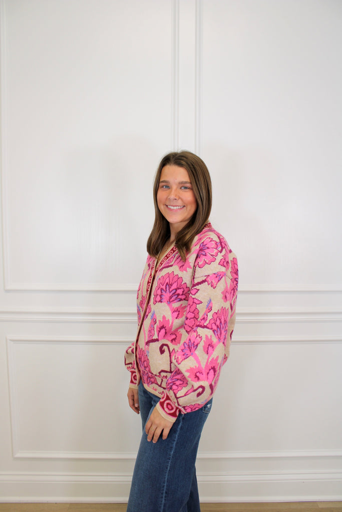 Blush Bloom Cardigan Clothing Peacocks & Pearls