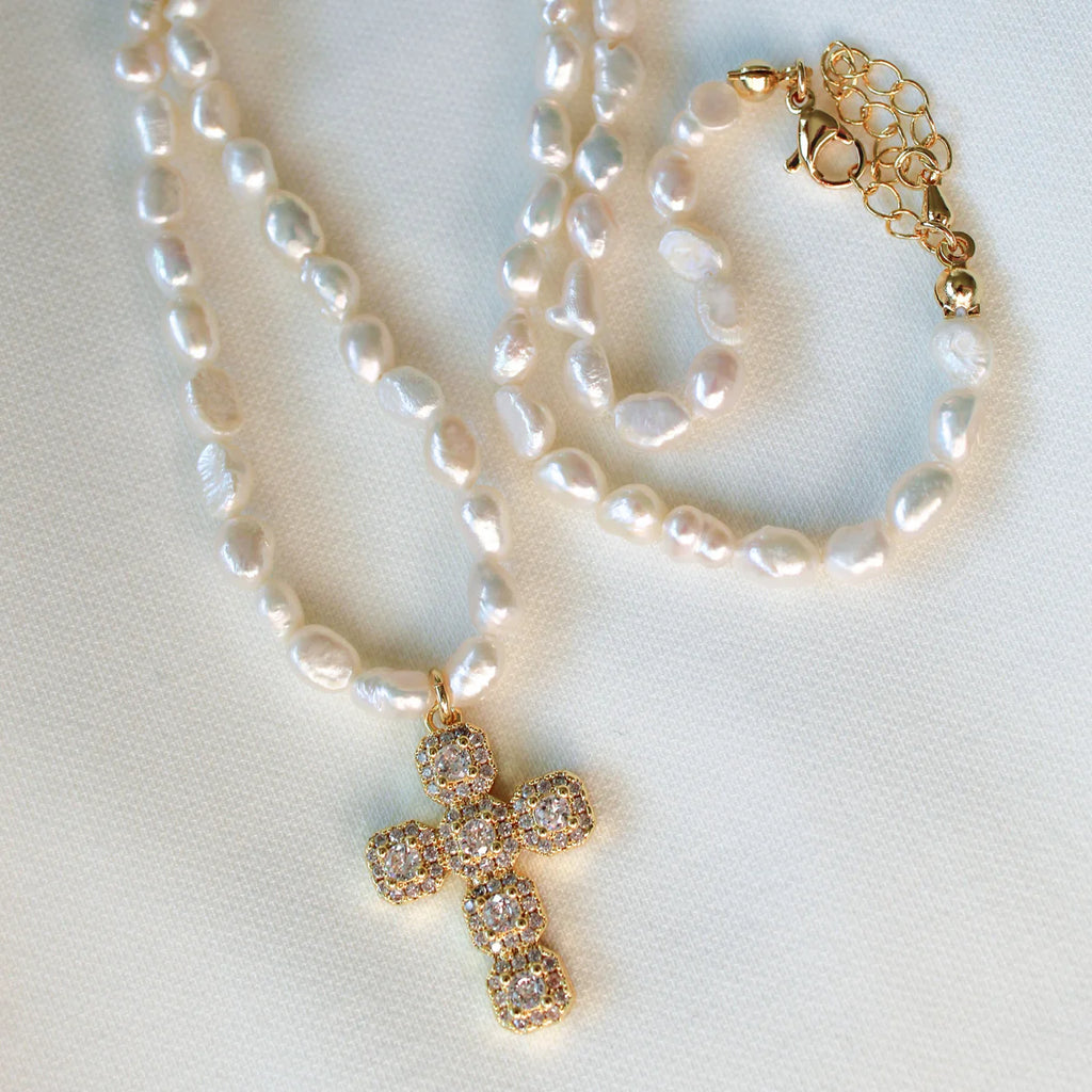 Baldwin Necklace Accessories Peacocks & Pearls Gold/Pearl  