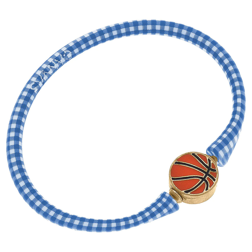 Basketball Silicon Bali Bracelet Jewelry Peacocks & Pearls Blue  