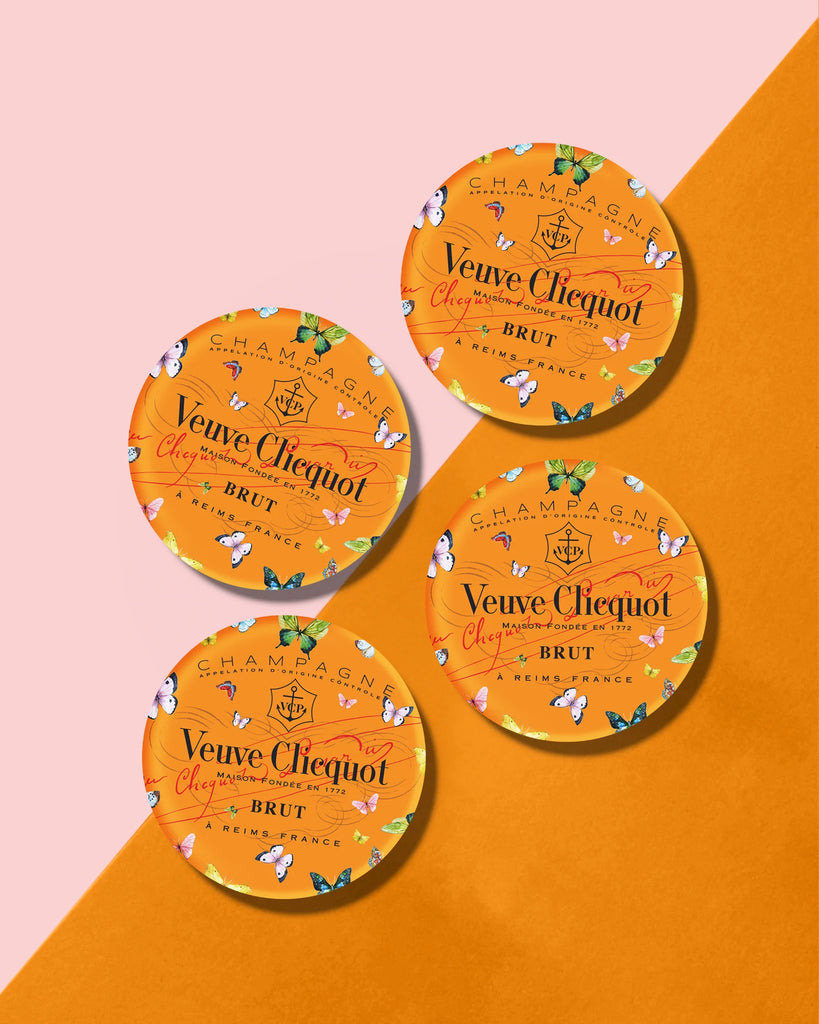 Bubbly Butterfly Coasters (set of 2) Home Peacocks & Pearls Orange