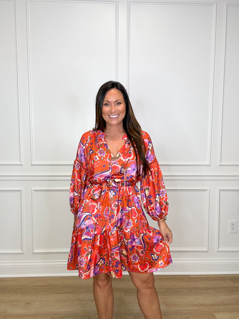 Botanical Garden Dress Sale Jade Orange S