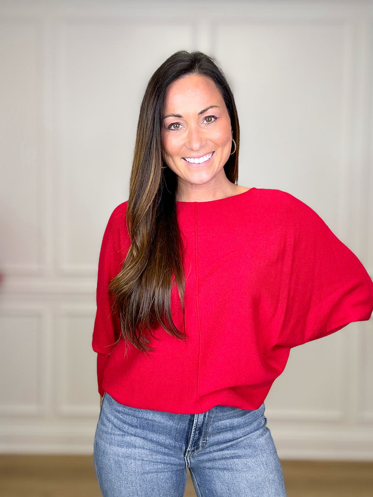 Ryu "Lin" Sweater Clothing Peacocks & Pearls Scarlet S/M 