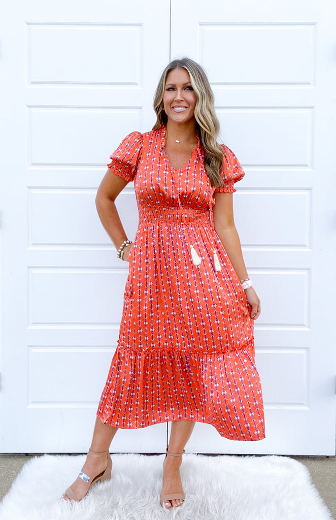Through The Seasons Maxi Clothing Peacocks & Pearls Orange XS 