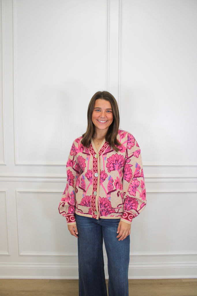 Blush Bloom Cardigan Clothing Peacocks & Pearls