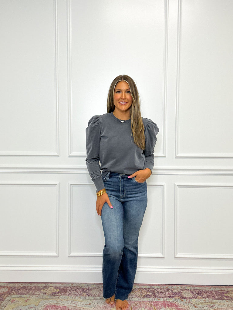 Vivian Sweatshirt Clothing Peacocks & Pearls Dark Grey XS 