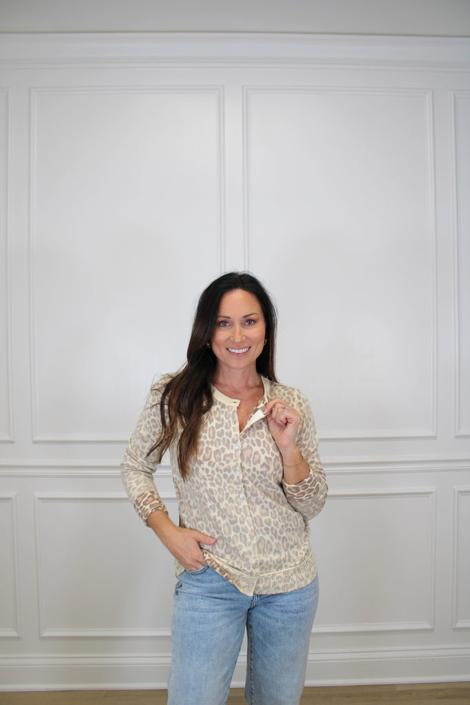 Nala Leopard Cardigan Clothing Peacocks & Pearls