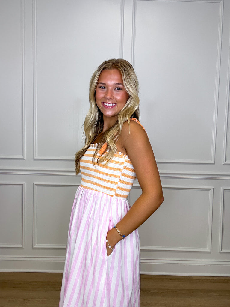 Sherbet Striped Maxi Clothing Peacocks & Pearls   