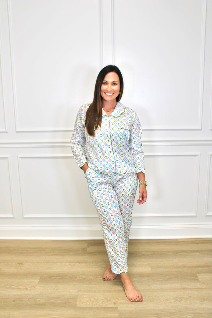 Posey Lavender Scalloped PJ Set Clothing Peacocks & Pearls