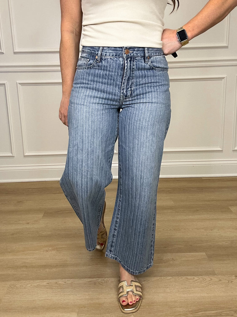 Denver Stripe Wide Leg Clothing Peacocks & Pearls