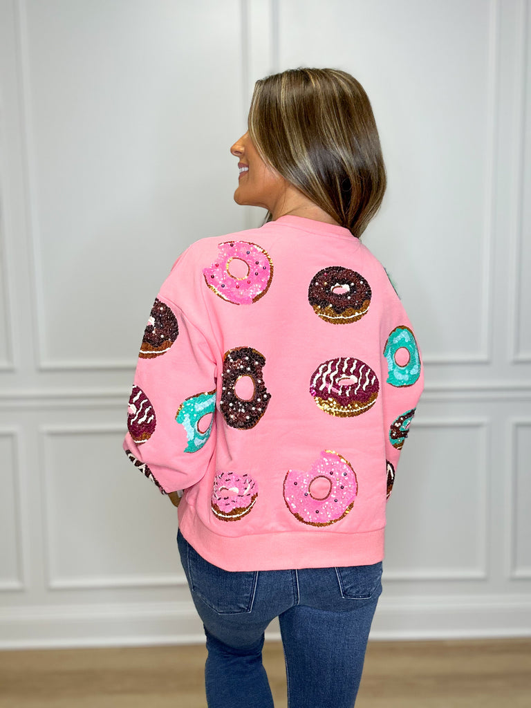 Pink Donut Sweatshirt Clothing Queen of Sparkles   