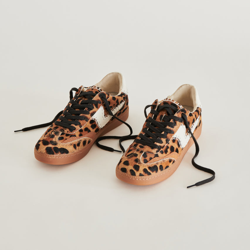 Notice Stitch Leopard Calf Hair Sneakers Shoes Dolce Vita Brown 6