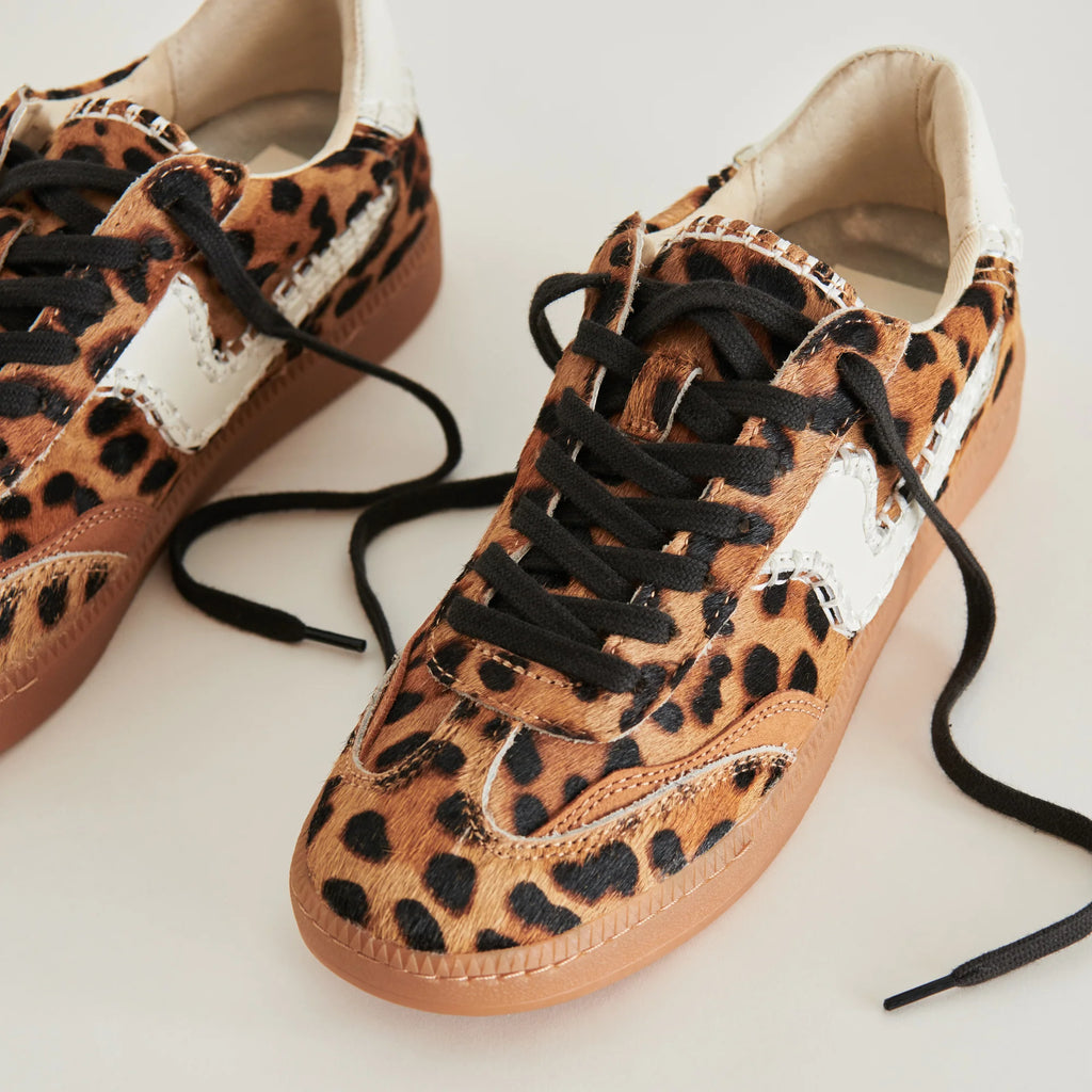 Notice Stitch Leopard Calf Hair Sneakers Shoes Dolce Vita