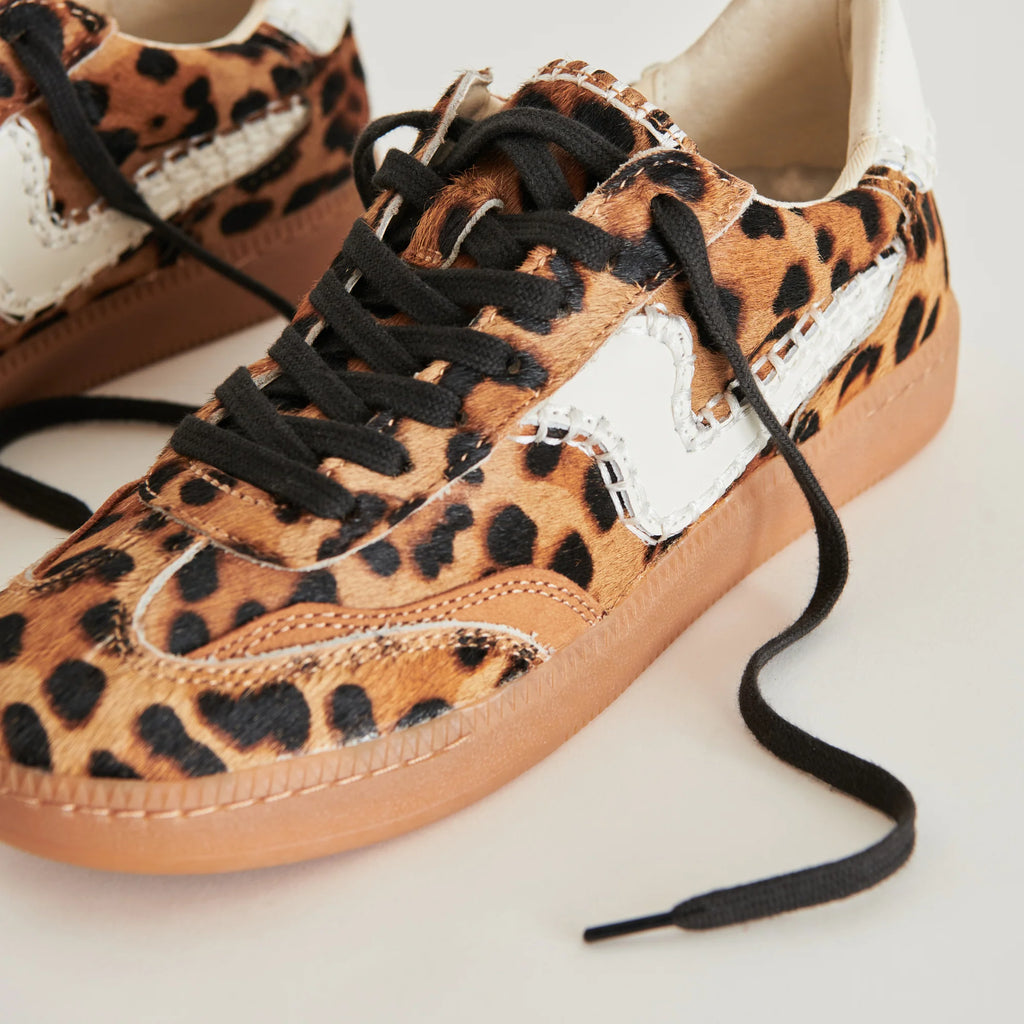 Notice Stitch Leopard Calf Hair Sneakers Shoes Dolce Vita