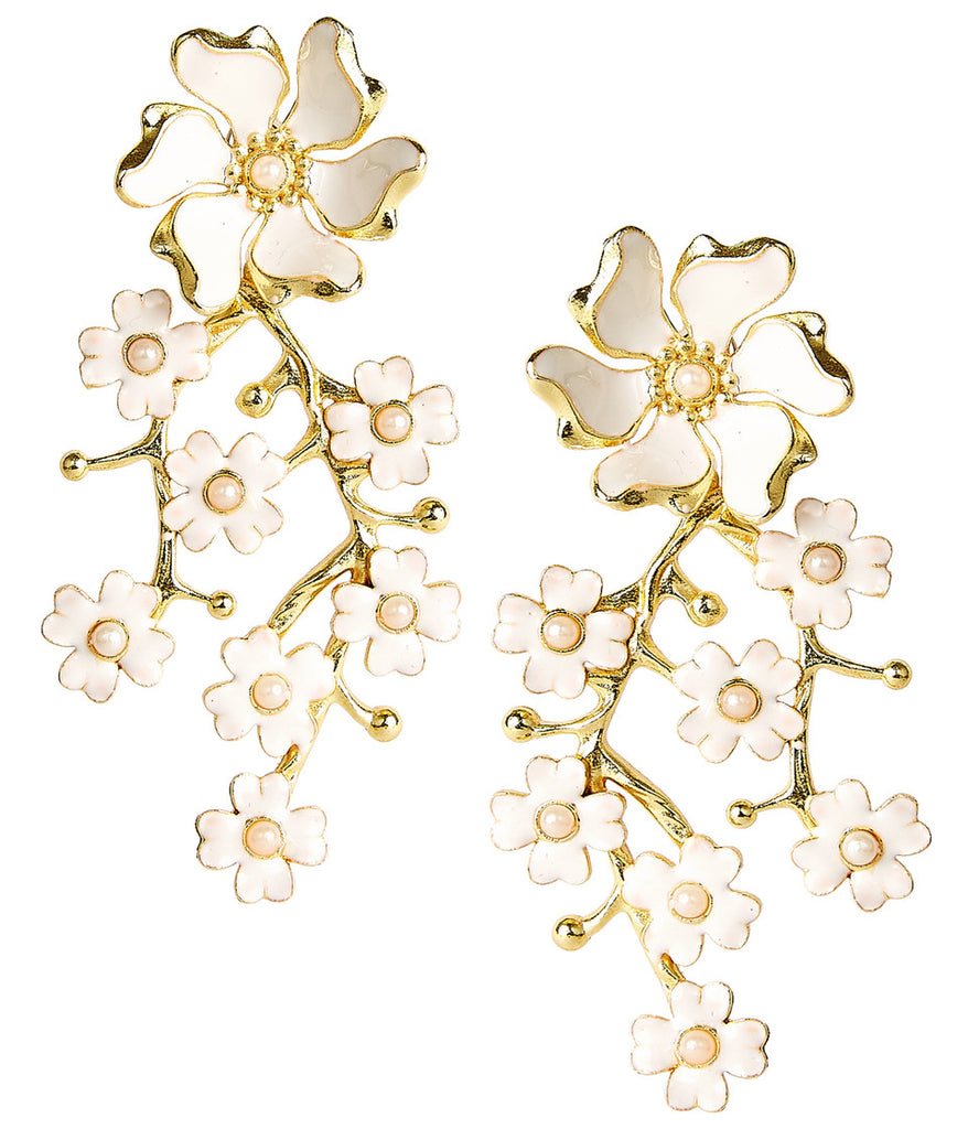 Daphne Earrings Jewelry Peacocks & Pearls White  