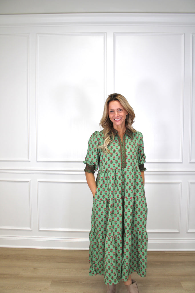 The Floral Foulard Dress Clothing Peacocks & Pearls