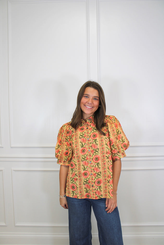 Butterscotch Blossom Top Clothing Peacocks & Pearls Owensboro