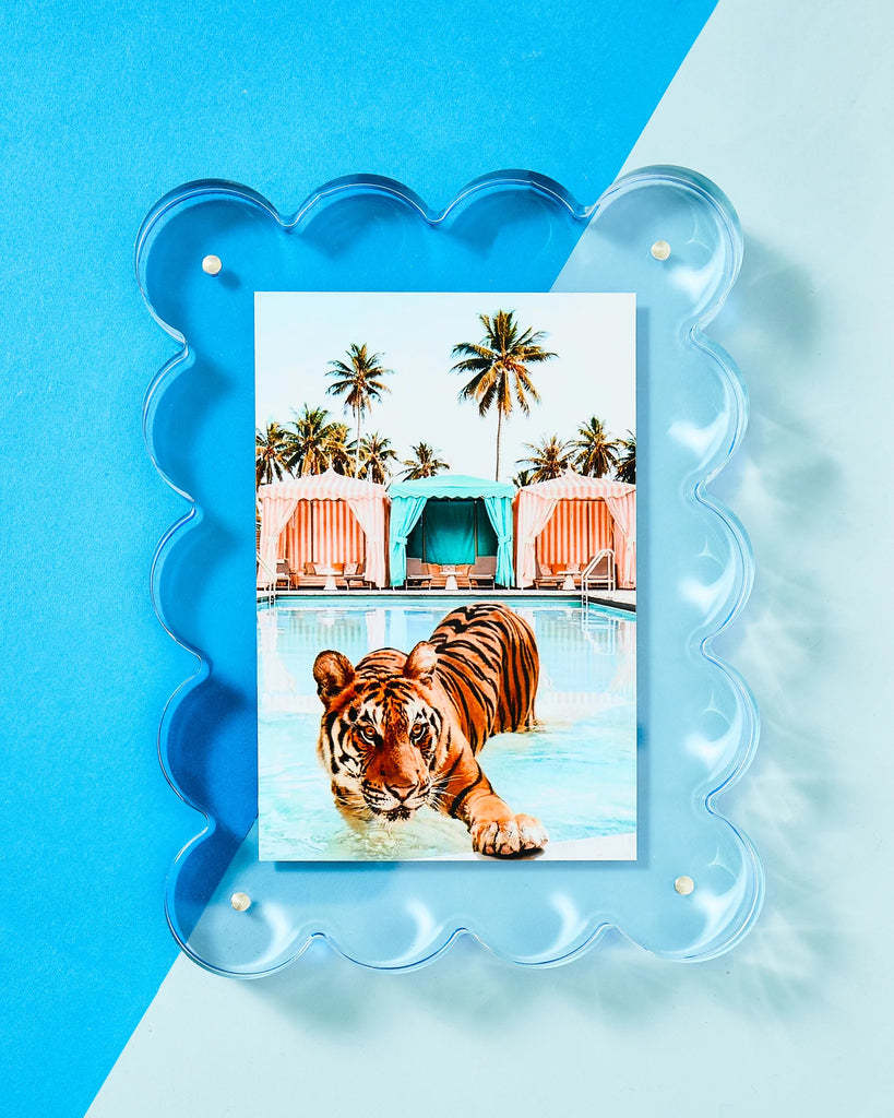 Blue Acrylic Picture Frame Home Peacocks & Pearls Blue  
