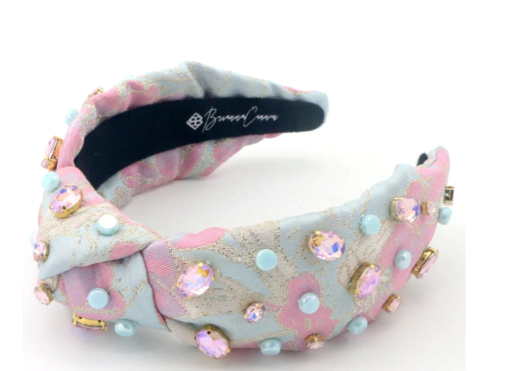 Pink & Blue Brocade Headband Accessories Brianna Cannon Multi  