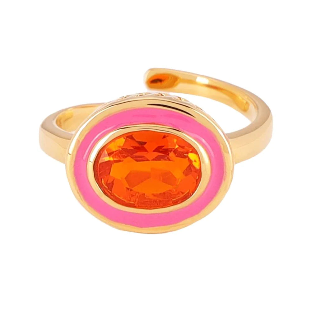 Galaxy Ring Jewelry BuDhaGirl Gold Orange/Pink  