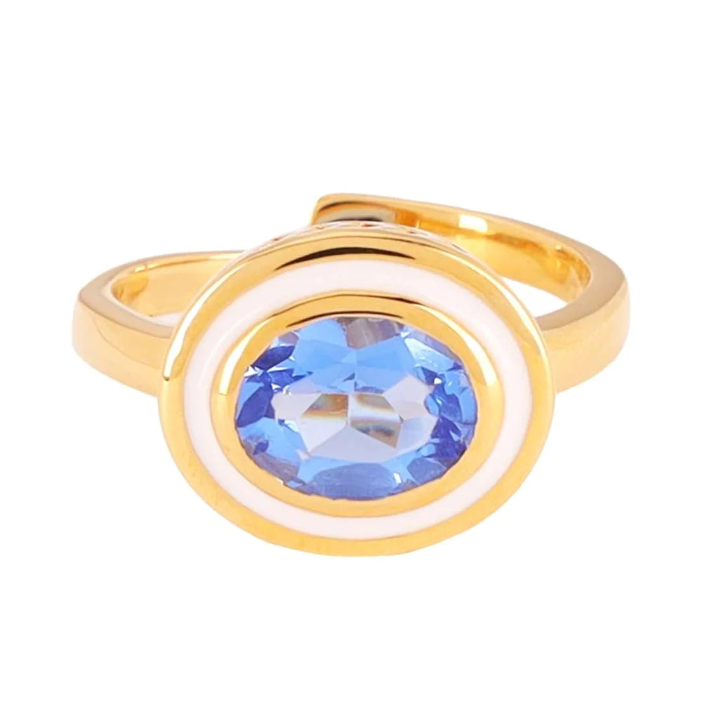 Galaxy Ring Jewelry BuDhaGirl Gold Tanzanite/White  