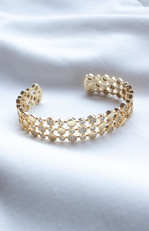 Honey Cuff Jewelry Peacocks & Pearls Gold  