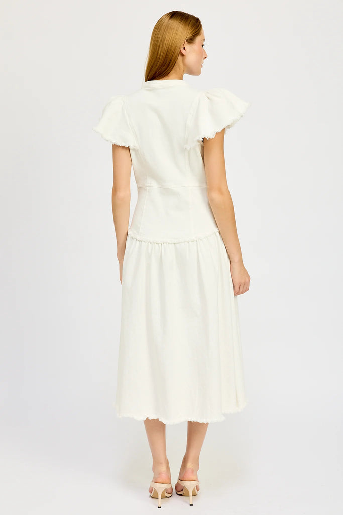 Oaklynn Denim Midi Dress Clothing Peacocks & Pearls