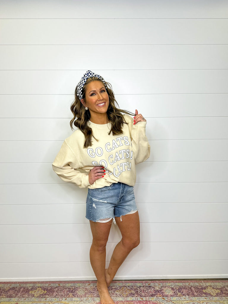 Go Cats! Crewneck Clothing Peacocks & Pearls   