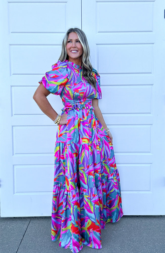 Katie Maxi Dress Clothing Peacocks & Pearls Multi S 