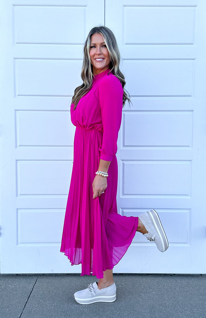 Ready For Change Midi Clothing Peacocks & Pearls Fuchsia S 