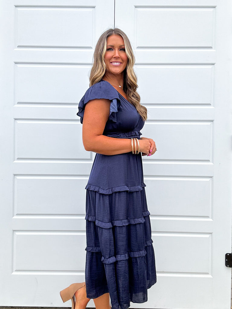 Always Looking Midi Clothing Peacocks & Pearls Navy S 