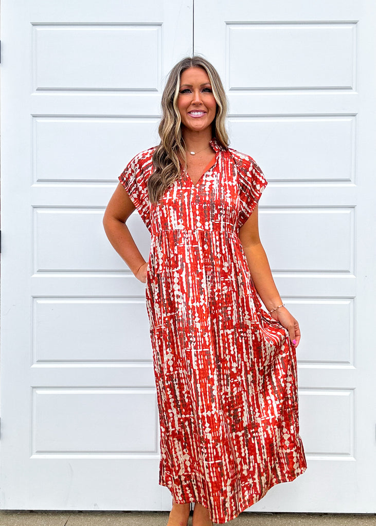 Always Ahead Dress Clothing Peacocks & Pearls Rust XS 