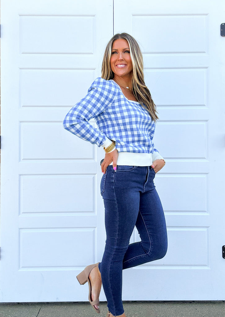 Enjoy The View Sweater Clothing Peacocks & Pearls Bay Blue S 