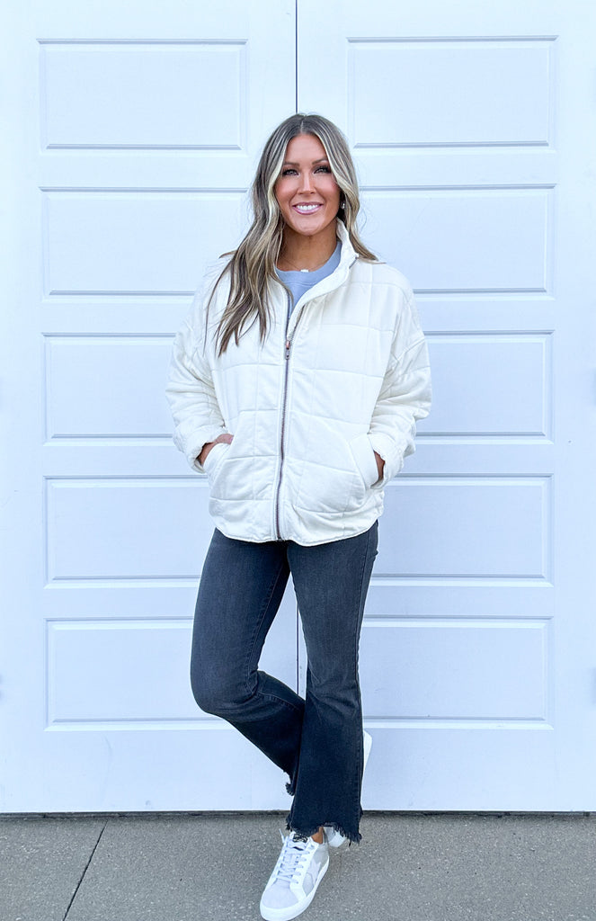 It's All Good Washed Jacket Clothing Peacocks & Pearls Cream S 