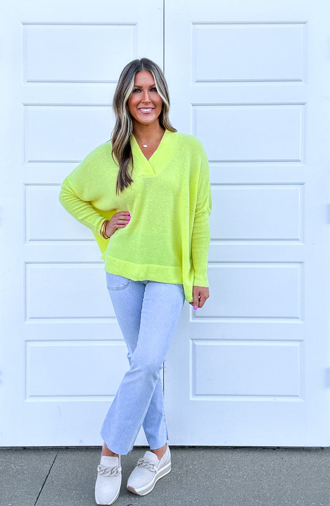 Finally Together Sweater Clothing Peacocks & Pearls Lime S 