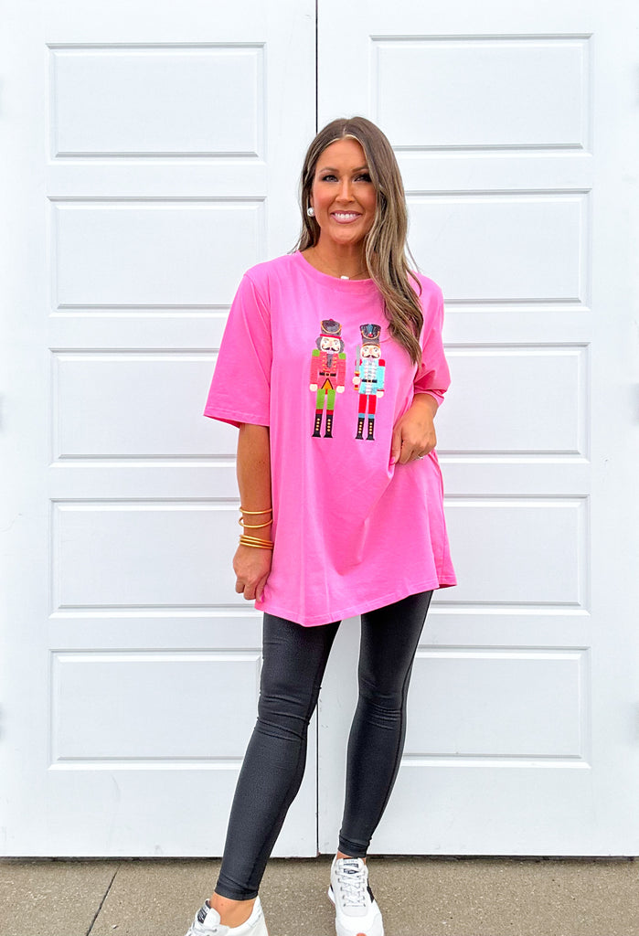 Nutcracker Oversized Tee Clothing Peacocks & Pearls Pink S 