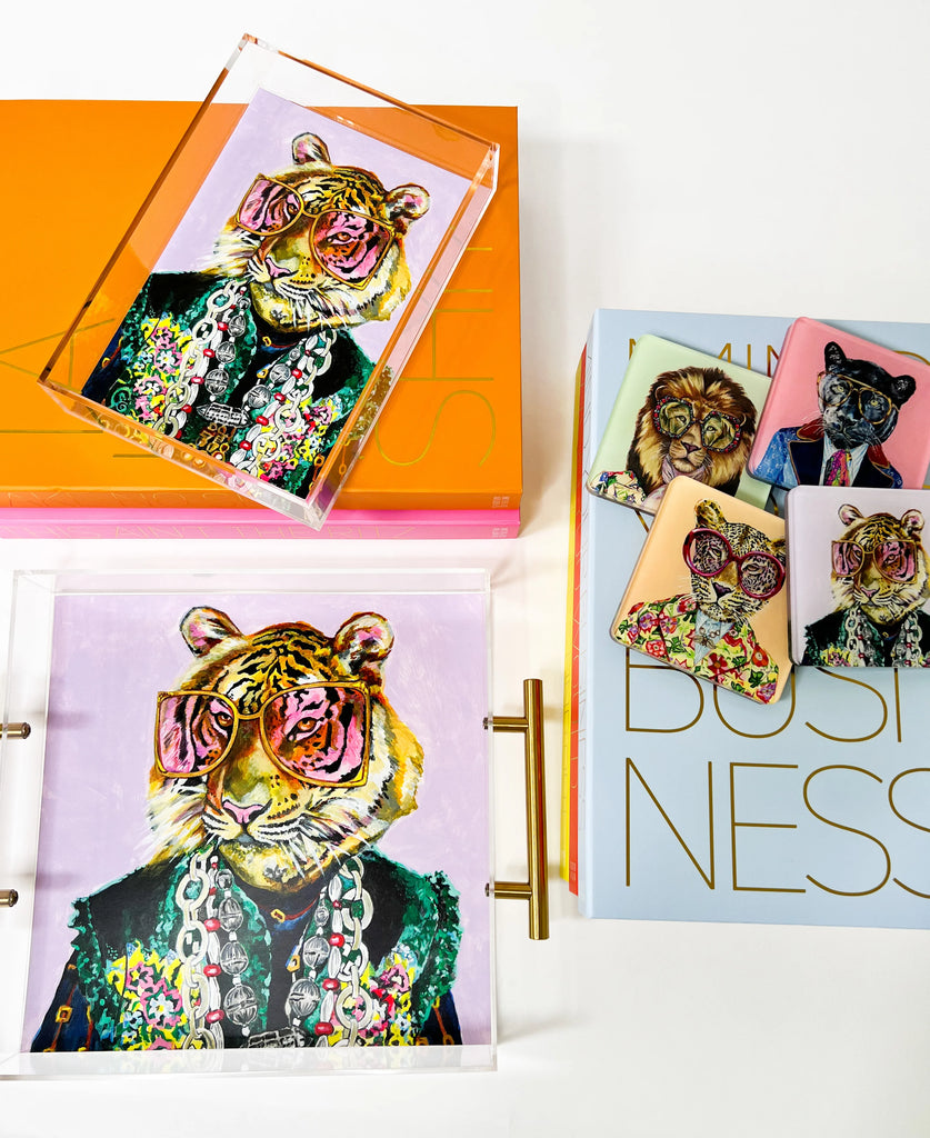 Big Cats Small Tray Accessories Peacocks & Pearls   